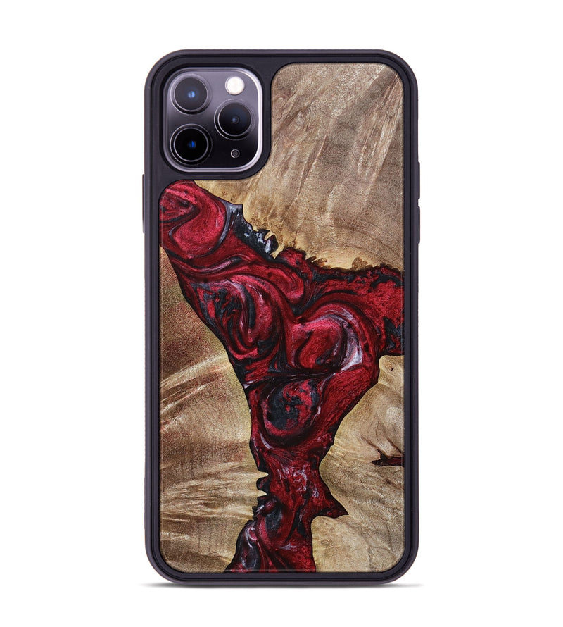 iPhone 11 Pro Max Wood+Resin Phone Case - Aleah (Red, 693721)
