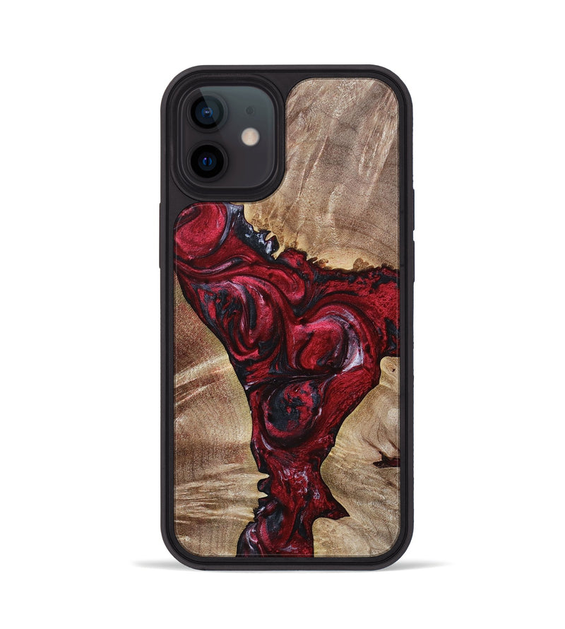 iPhone 12 Wood+Resin Phone Case - Aleah (Red, 693721)