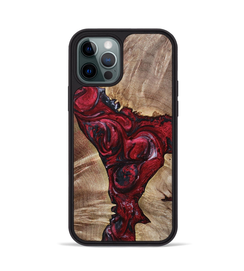 iPhone 12 Pro Wood+Resin Phone Case - Aleah (Red, 693721)