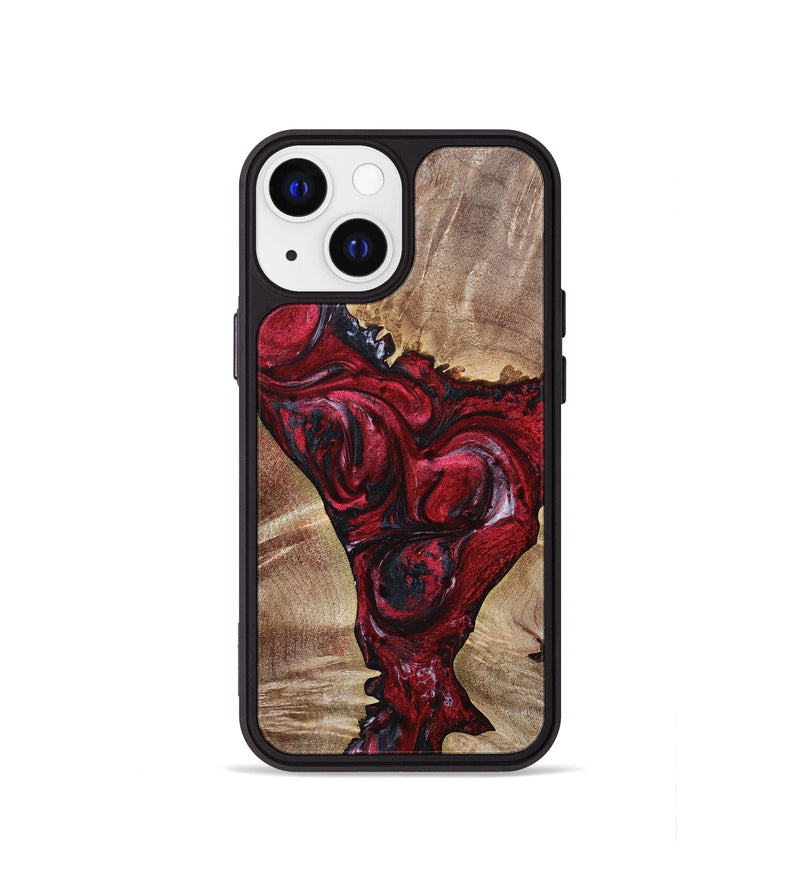 iPhone 13 mini Wood+Resin Phone Case - Aleah (Red, 693721)
