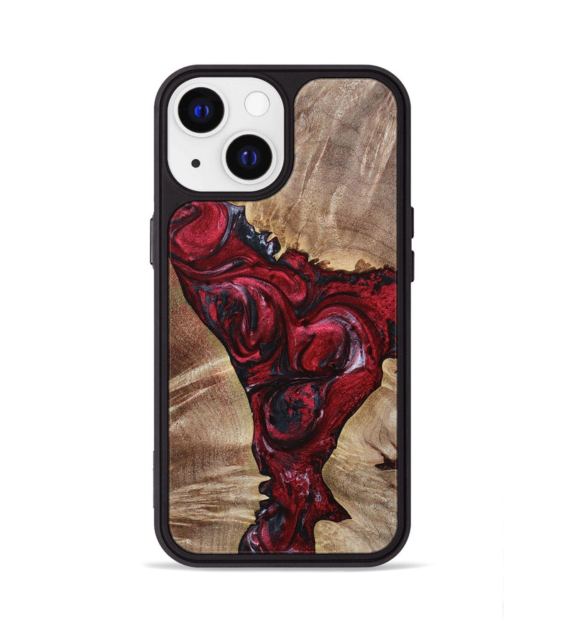 iPhone 13 Wood+Resin Phone Case - Aleah (Red, 693721)