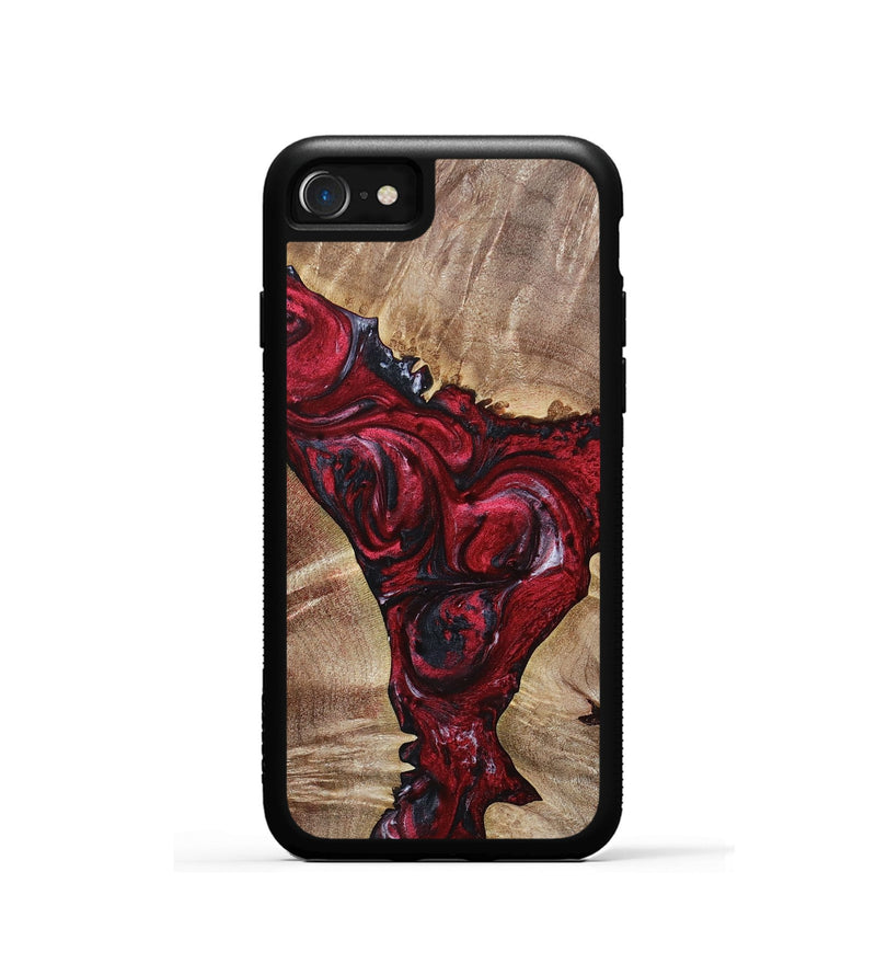 iPhone SE Wood+Resin Phone Case - Aleah (Red, 693721)
