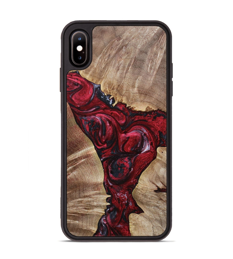 iPhone Xs Max Wood+Resin Phone Case - Aleah (Red, 693721)