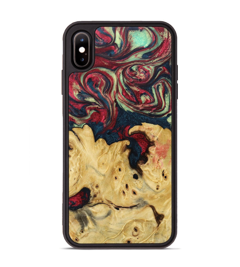 iPhone Xs Max Wood+Resin Phone Case - Rochelle (Red, 693722)