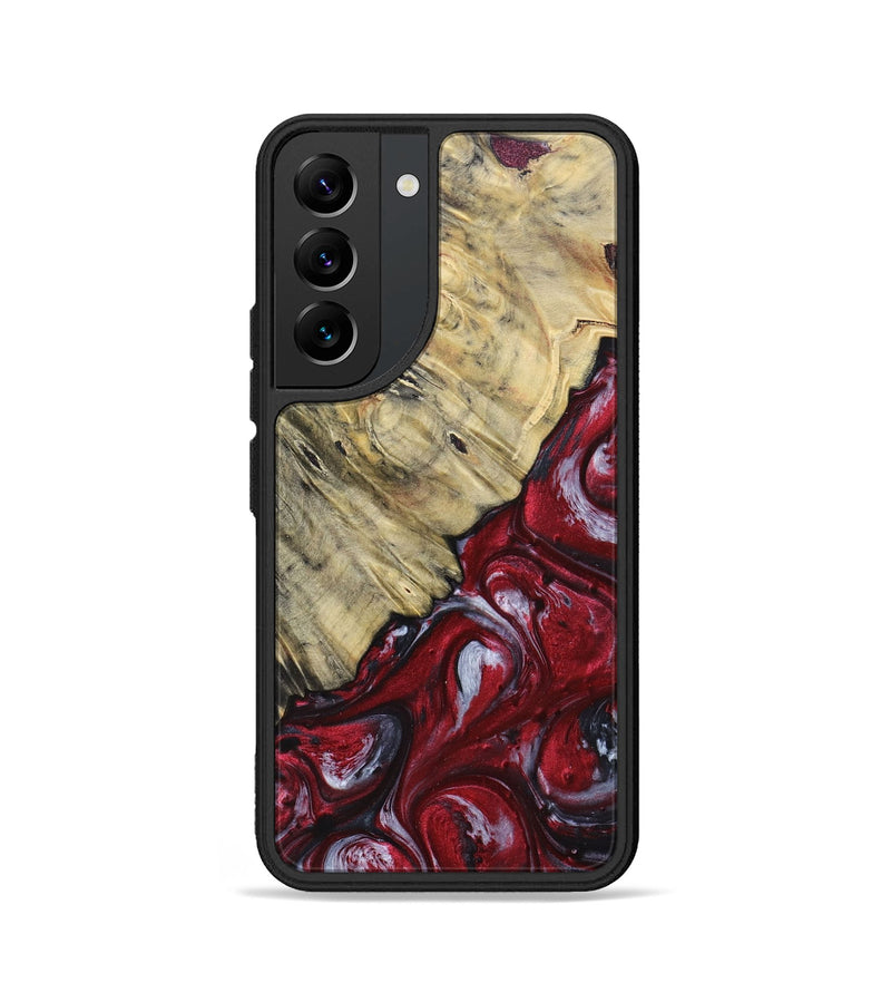 Galaxy S22 Wood+Resin Phone Case - Aaliyah (Red, 693723)