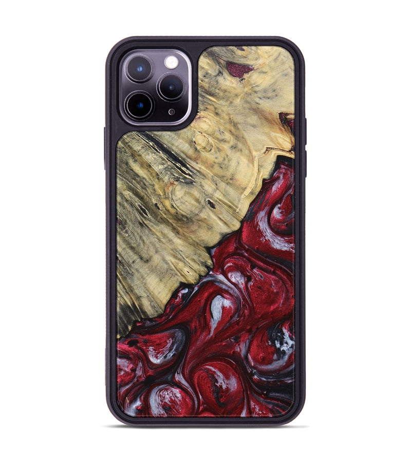 iPhone 11 Pro Max Wood+Resin Phone Case - Aaliyah (Red, 693723)