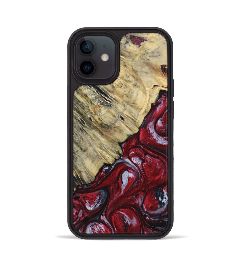 iPhone 12 Wood+Resin Phone Case - Aaliyah (Red, 693723)