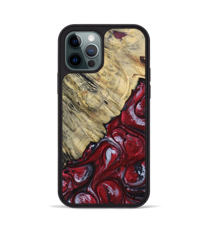 iPhone 12 Pro Wood+Resin Phone Case - Aaliyah (Red, 693723)