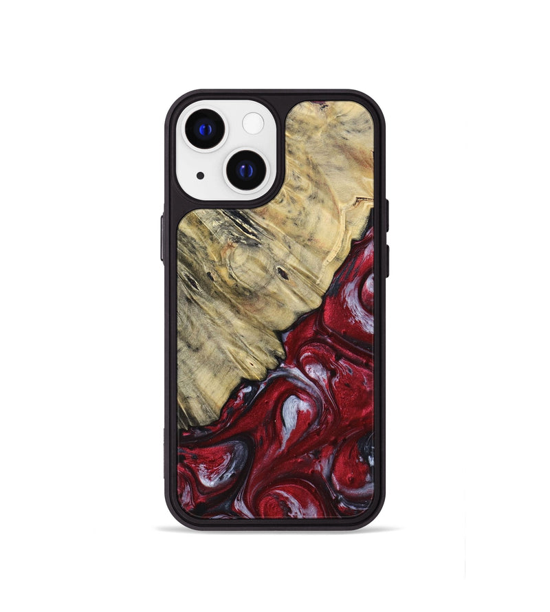 iPhone 13 mini Wood+Resin Phone Case - Aaliyah (Red, 693723)