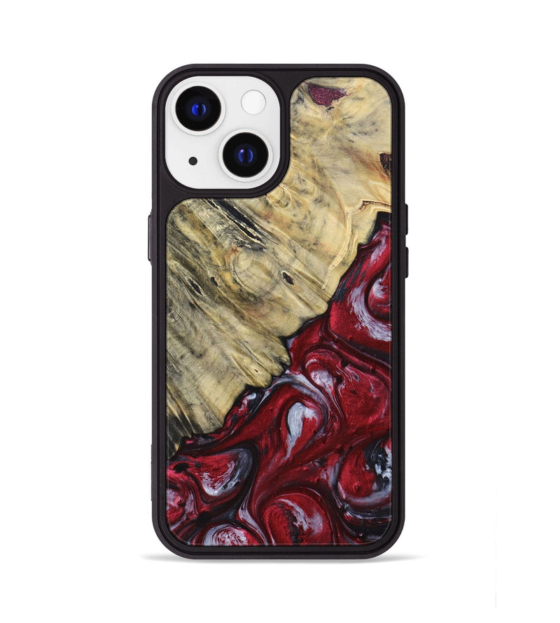 iPhone 13 Wood+Resin Phone Case - Aaliyah (Red, 693723)