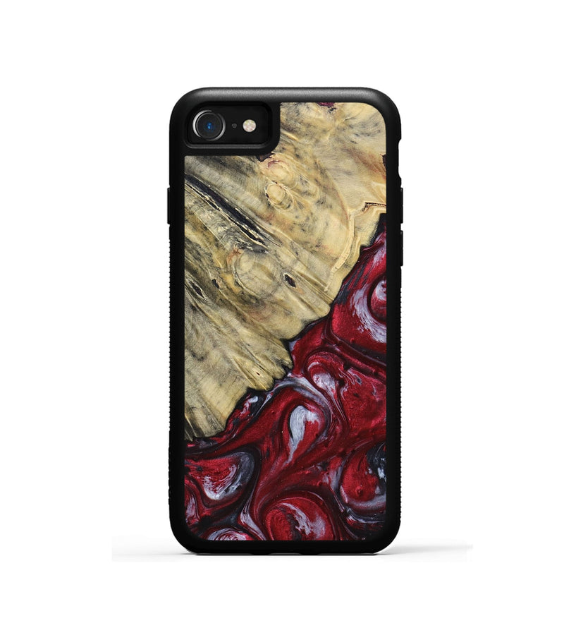 iPhone SE Wood+Resin Phone Case - Aaliyah (Red, 693723)