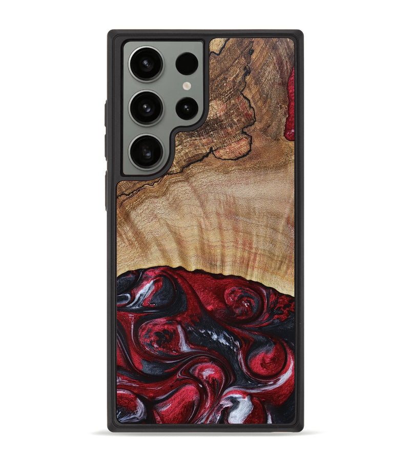Galaxy S23 Ultra Wood+Resin Phone Case - Frederick (Red, 693725)