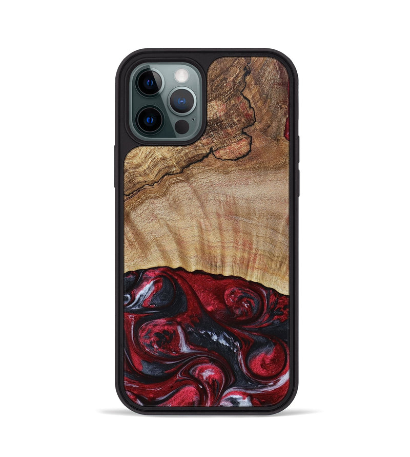iPhone 12 Pro Wood+Resin Phone Case - Frederick (Red, 693725)