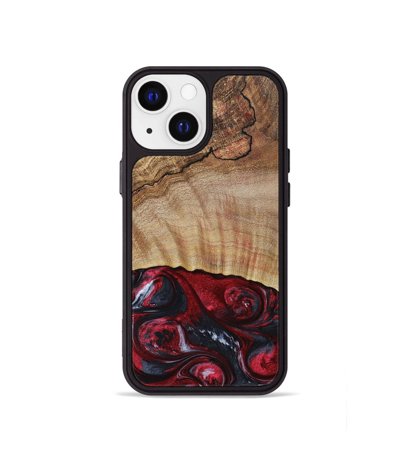 iPhone 13 mini Wood+Resin Phone Case - Frederick (Red, 693725)