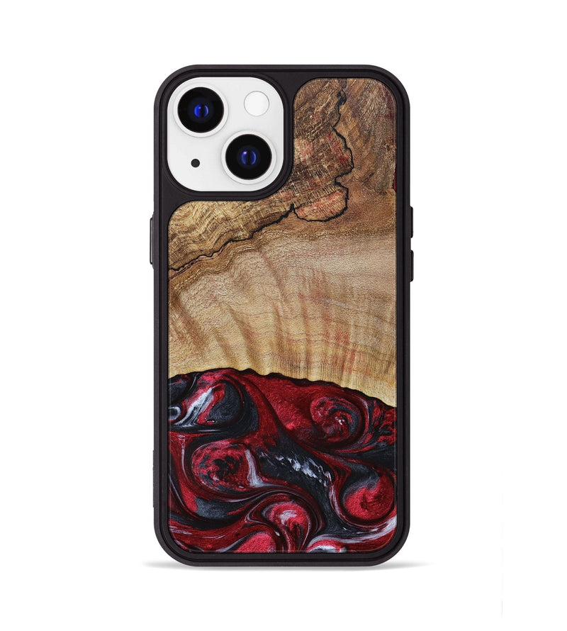 iPhone 13 Wood+Resin Phone Case - Frederick (Red, 693725)