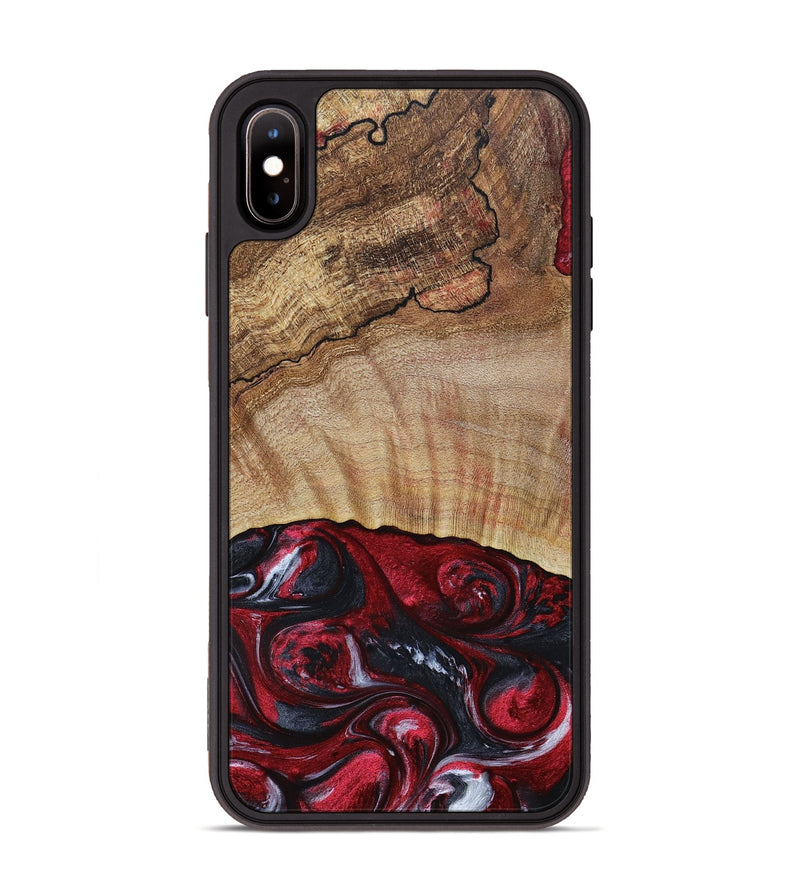 iPhone Xs Max Wood+Resin Phone Case - Frederick (Red, 693725)