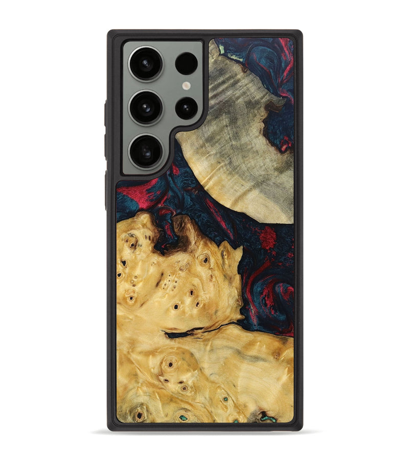 Galaxy S23 Ultra Wood+Resin Phone Case - Jasmin (Red, 693728)