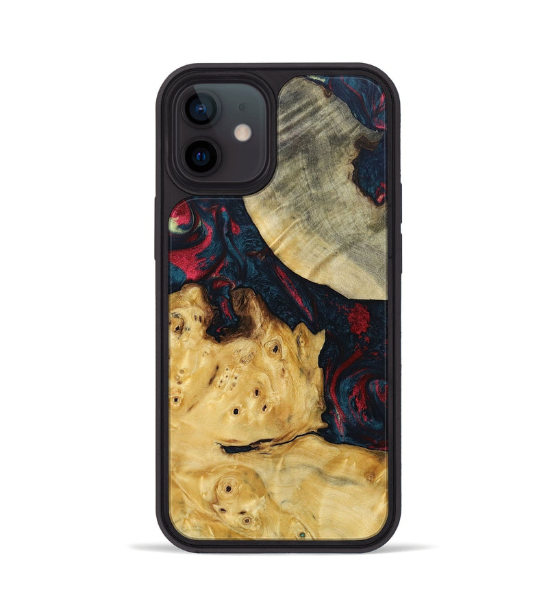 iPhone 12 Wood+Resin Phone Case - Jasmin (Red, 693728)
