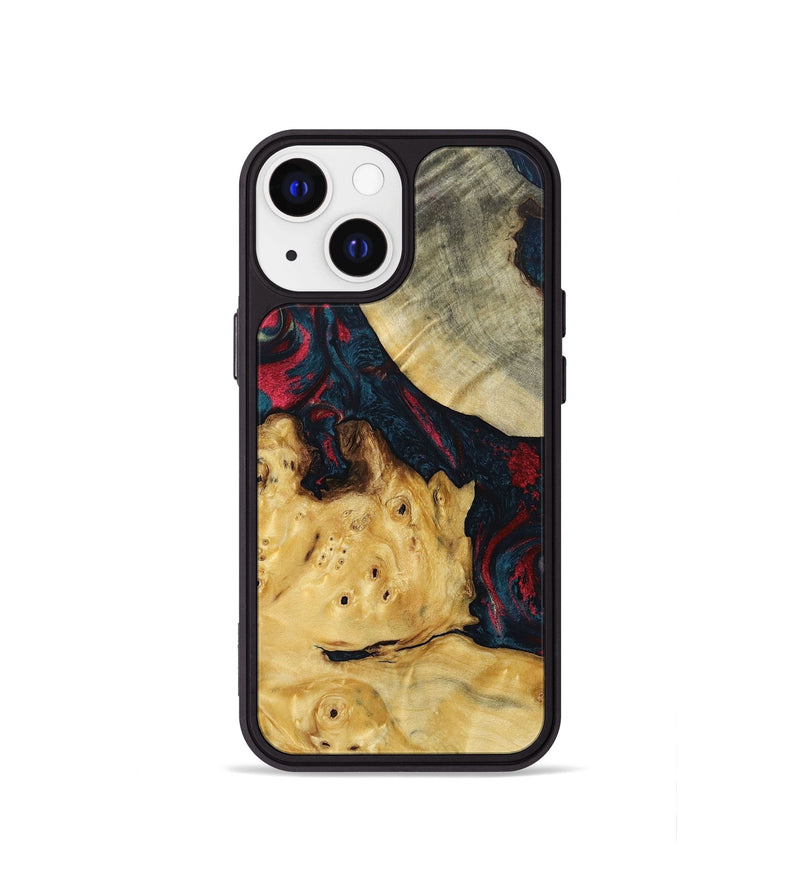 iPhone 13 mini Wood+Resin Phone Case - Jasmin (Red, 693728)