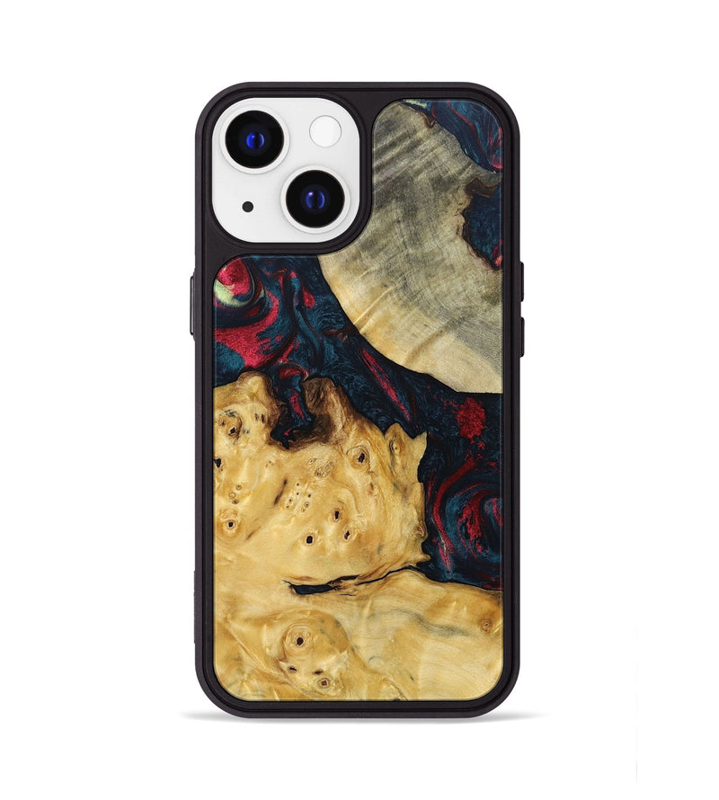 iPhone 13 Wood+Resin Phone Case - Jasmin (Red, 693728)