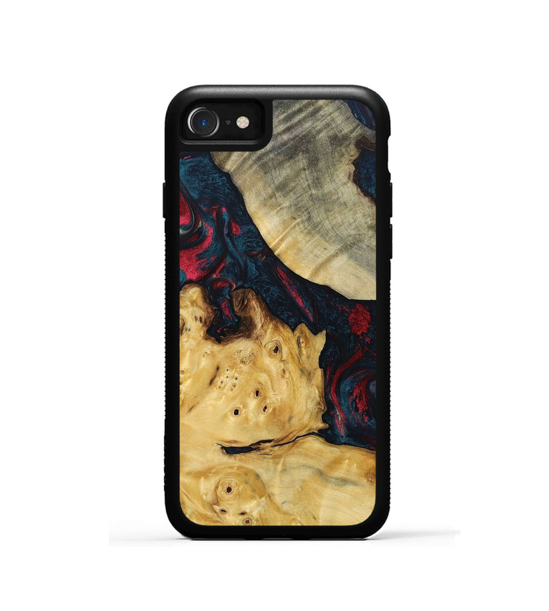 iPhone SE Wood+Resin Phone Case - Jasmin (Red, 693728)