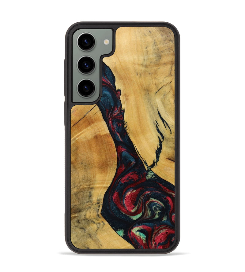 Galaxy S23 Plus Wood+Resin Phone Case - Lillie (Red, 693730)