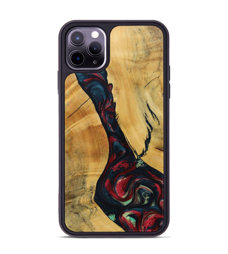 iPhone 11 Pro Max Wood+Resin Phone Case - Lillie (Red, 693730)