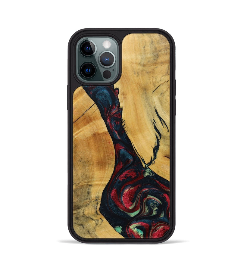 iPhone 12 Pro Wood+Resin Phone Case - Lillie (Red, 693730)