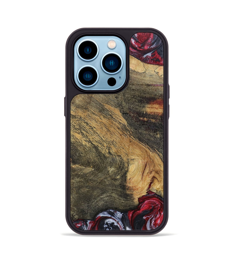 iPhone 14 Pro Wood+Resin Phone Case - Gracelyn (Red, 693731)