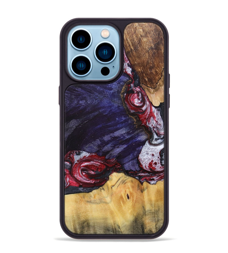 iPhone 14 Pro Max Wood+Resin Phone Case - Judy (Mosaic, 693738)