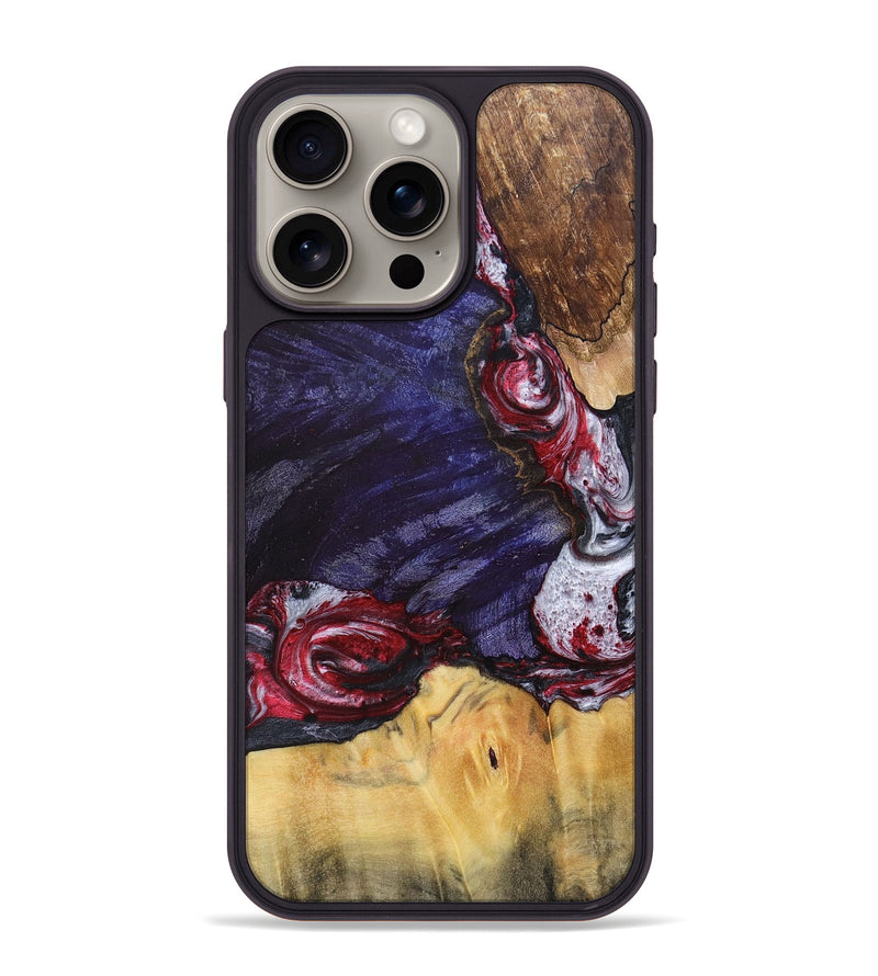 iPhone 15 Pro Max Wood+Resin Phone Case - Judy (Mosaic, 693738)