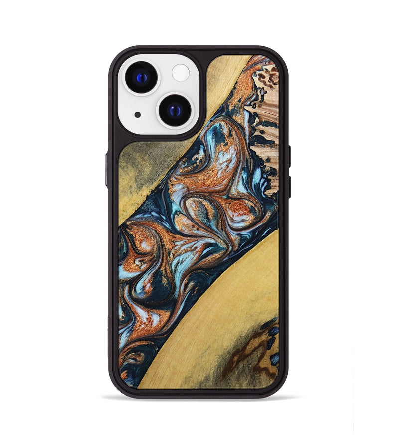 iPhone 13 Wood+Resin Phone Case - Antoinette (Mosaic, 693744)