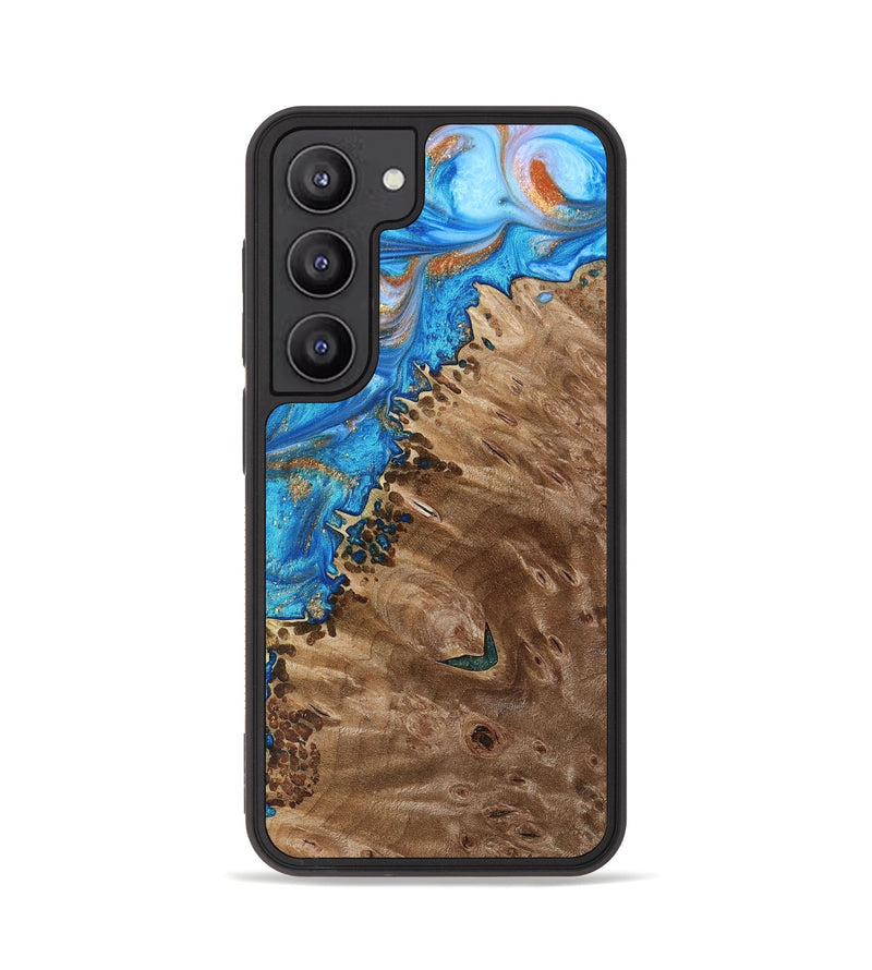 Galaxy S23 Wood+Resin Phone Case - Alisa (Teal & Gold, 693761)