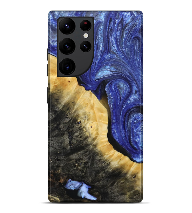 Galaxy S22 Ultra Wood+Resin Live Edge Phone Case - Patrice (Blue, 693809)