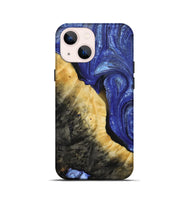 iPhone 13 mini Wood+Resin Live Edge Phone Case - Patrice (Blue, 693809)