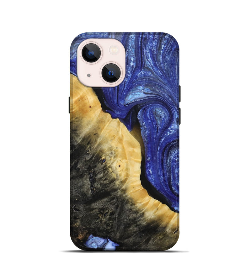 iPhone 13 mini Wood+Resin Live Edge Phone Case - Patrice (Blue, 693809)