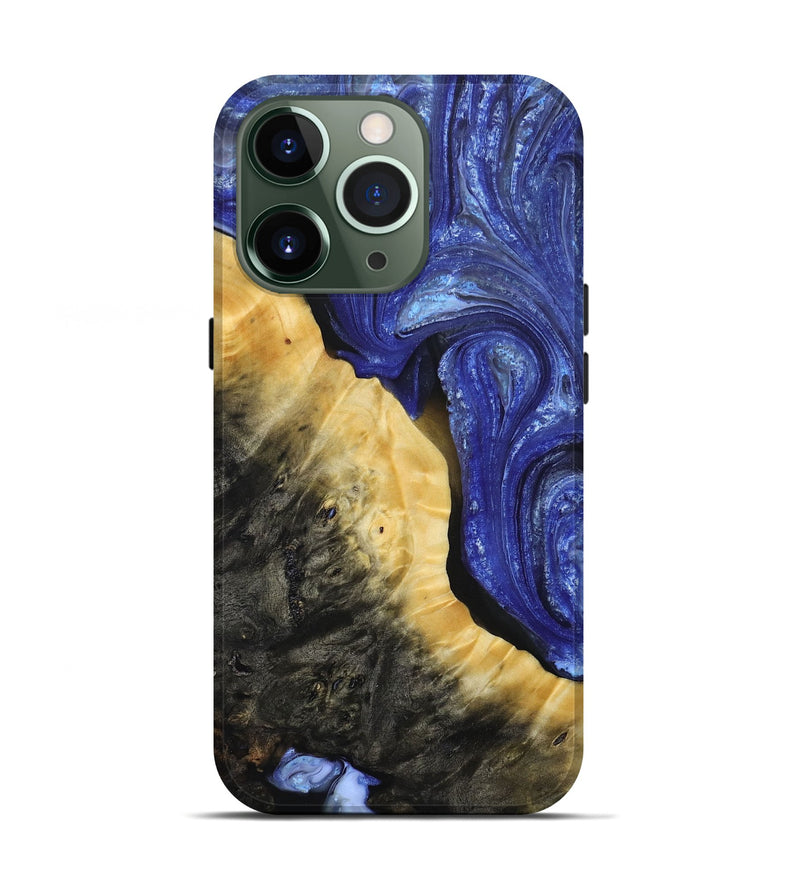 iPhone 13 Pro Wood+Resin Live Edge Phone Case - Patrice (Blue, 693809)