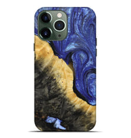 iPhone 13 Pro Max Wood+Resin Live Edge Phone Case - Patrice (Blue, 693809)