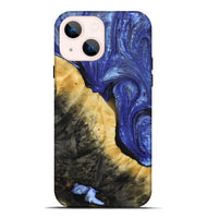iPhone 14 Plus Wood+Resin Live Edge Phone Case - Patrice (Blue, 693809)