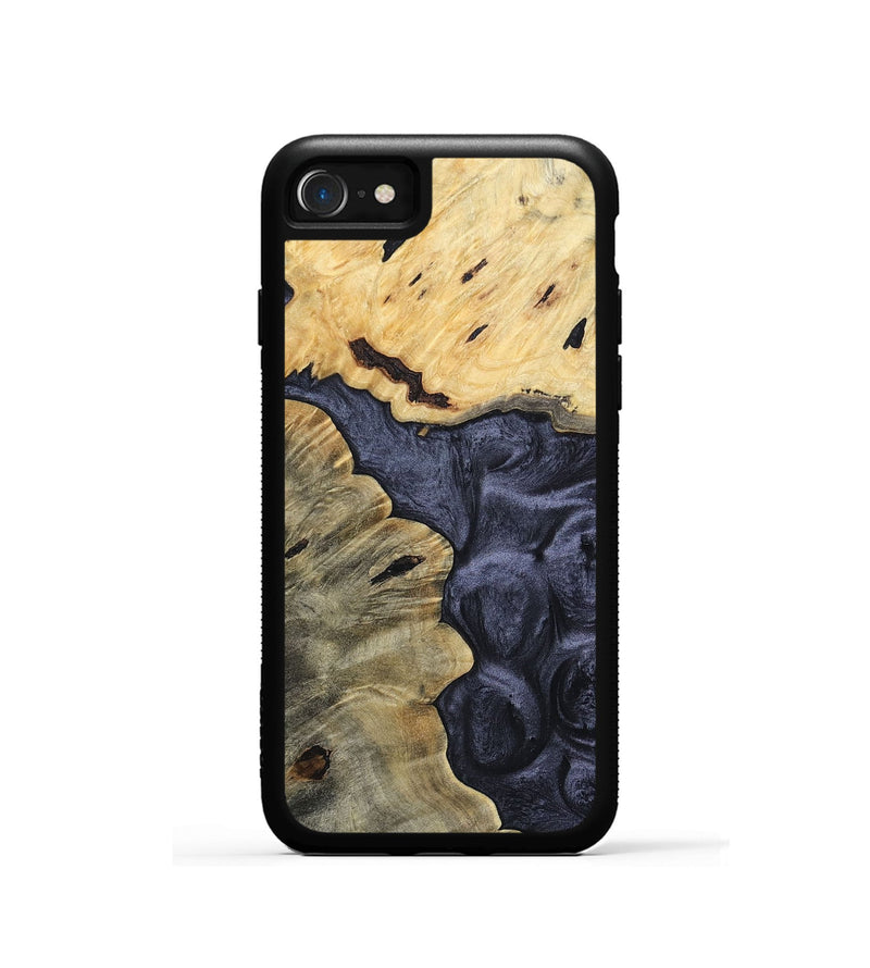 iPhone SE Wood+Resin Phone Case - Brittney (Pure Black, 693848)