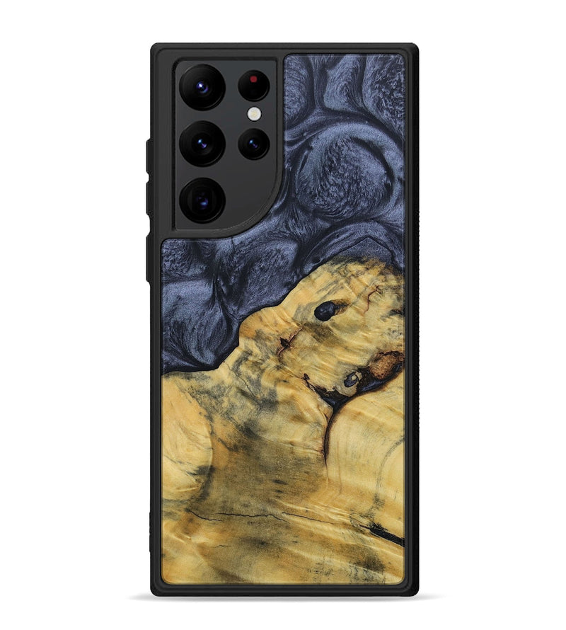 Galaxy S22 Ultra Wood+Resin Phone Case - Roderick (Pure Black, 693849)