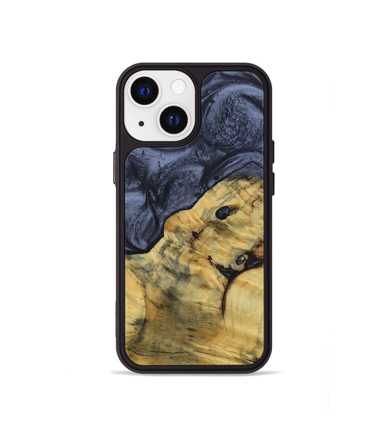 iPhone 13 mini Wood+Resin Phone Case - Roderick (Pure Black, 693849)