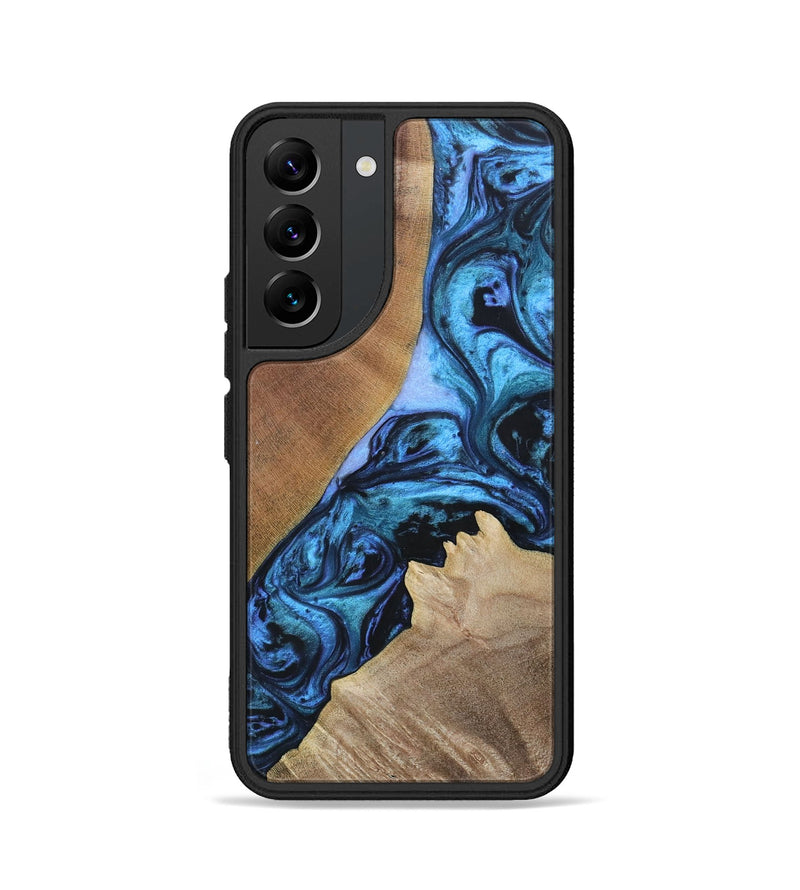 Galaxy S22 Wood+Resin Phone Case - Gwen (Blue, 693855)