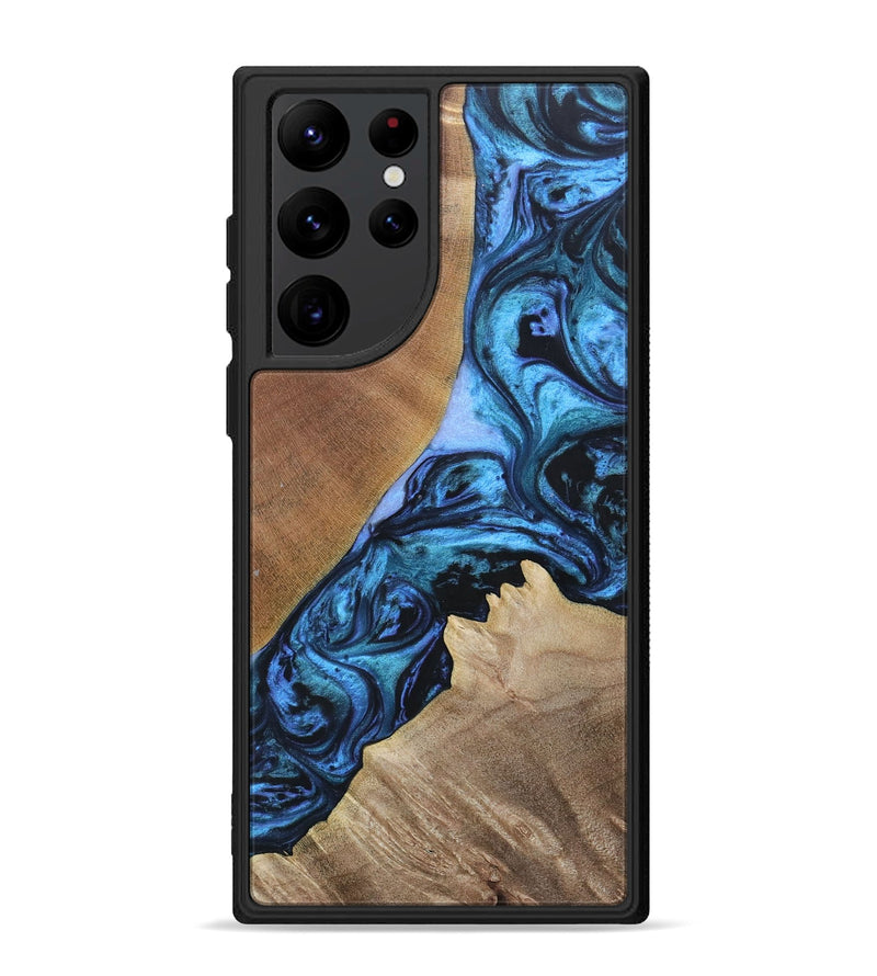 Galaxy S22 Ultra Wood+Resin Phone Case - Gwen (Blue, 693855)