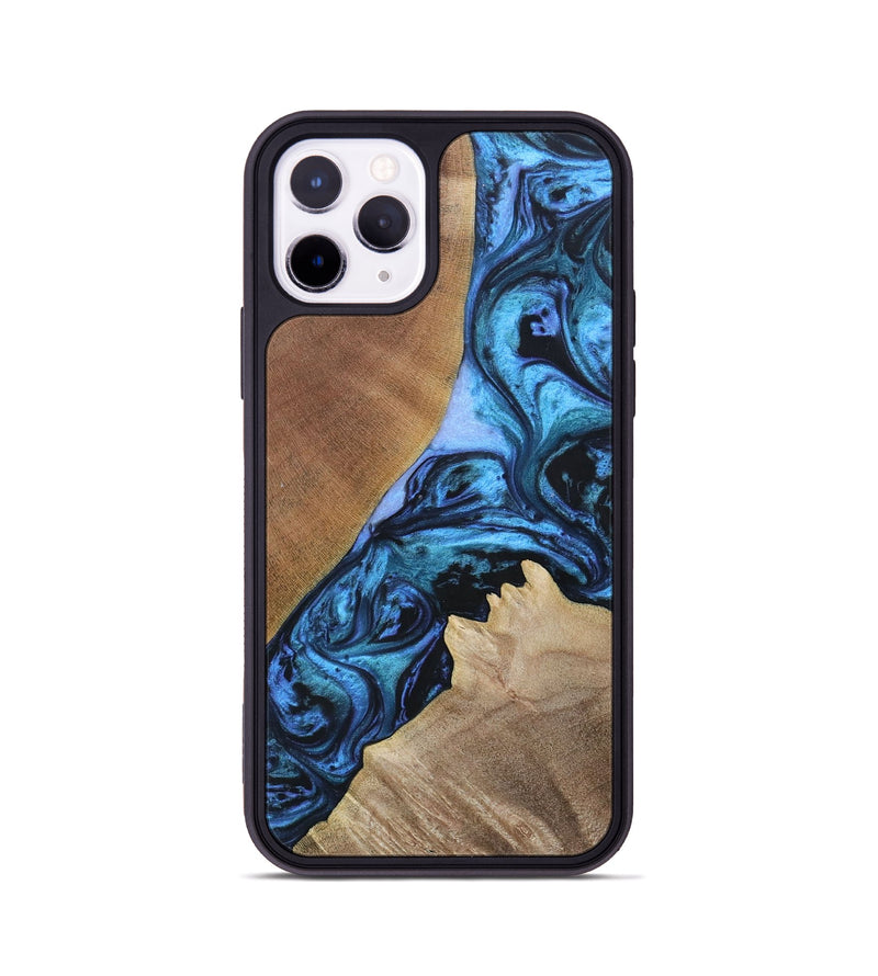 iPhone 11 Pro Wood+Resin Phone Case - Gwen (Blue, 693855)