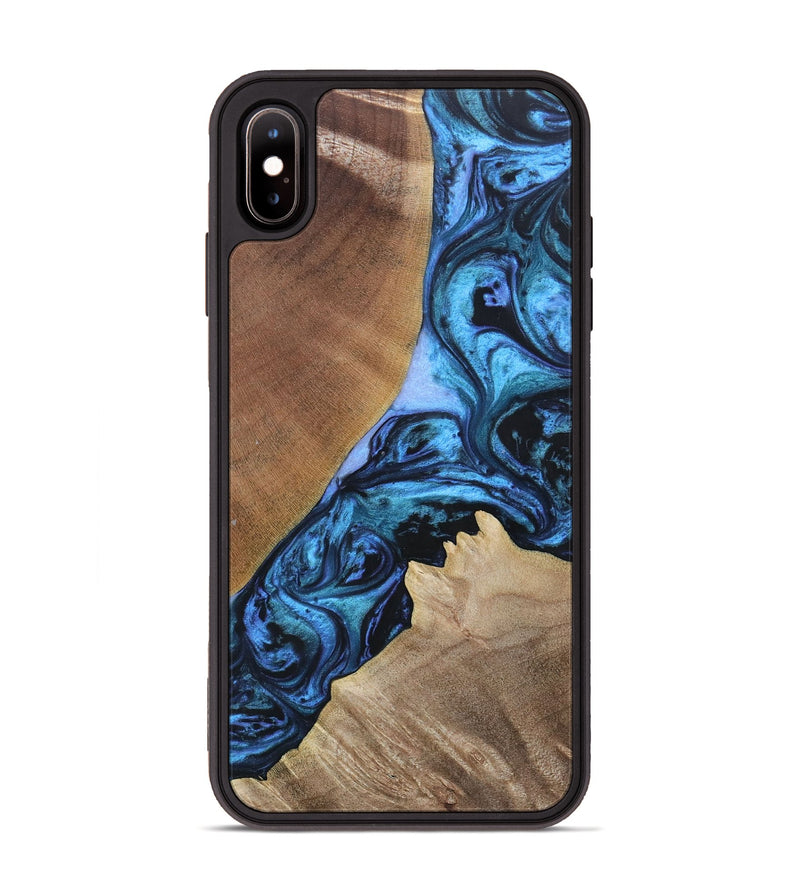 iPhone Xs Max Wood+Resin Phone Case - Gwen (Blue, 693855)