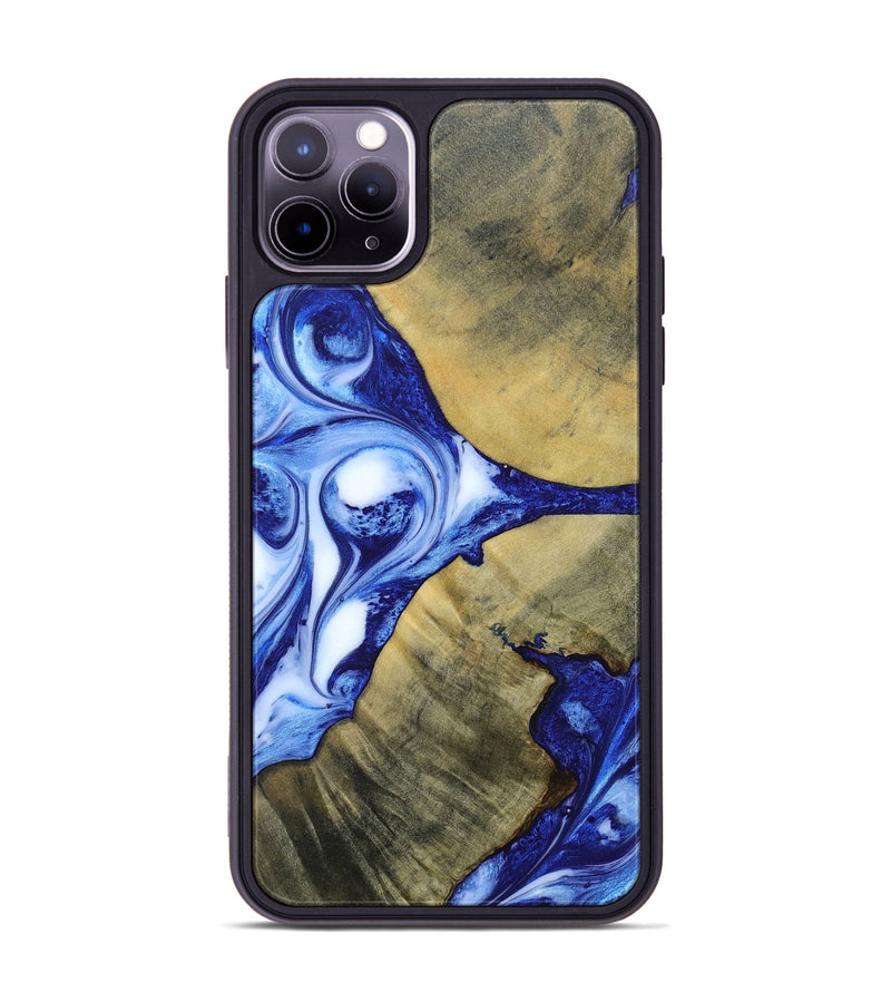 iPhone 11 Pro Max Wood+Resin Phone Case - Dawson (Blue, 693856)