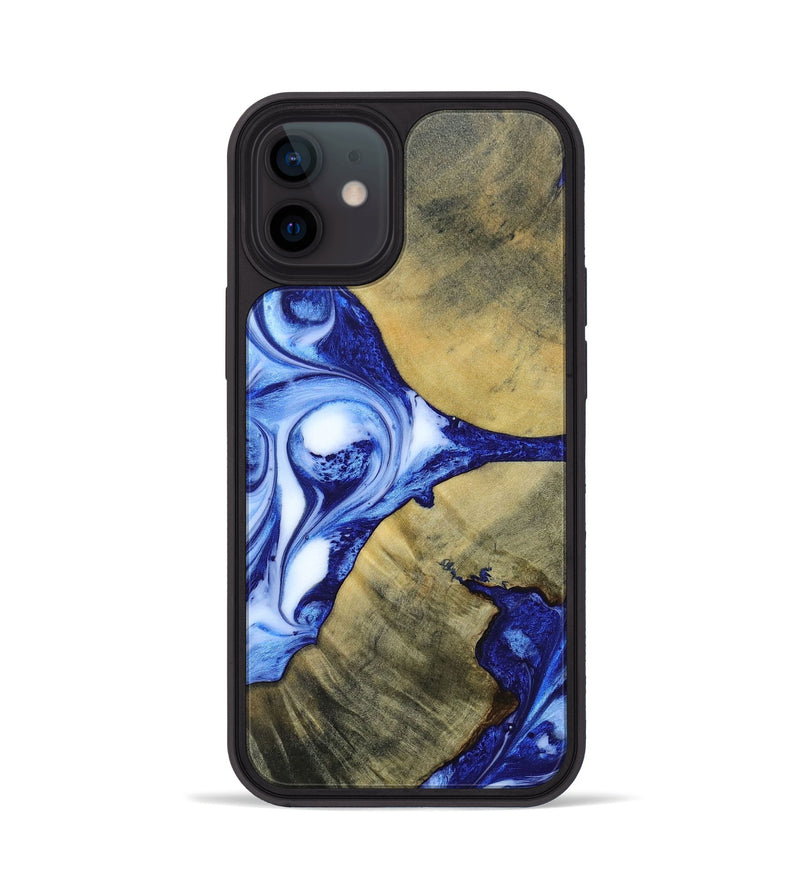 iPhone 12 Wood+Resin Phone Case - Dawson (Blue, 693856)