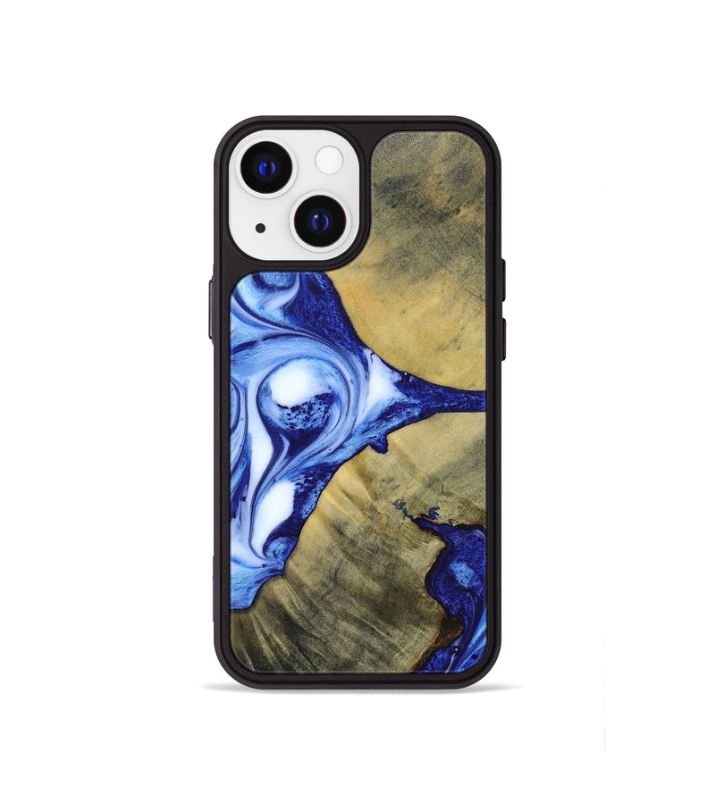 iPhone 13 mini Wood+Resin Phone Case - Dawson (Blue, 693856)