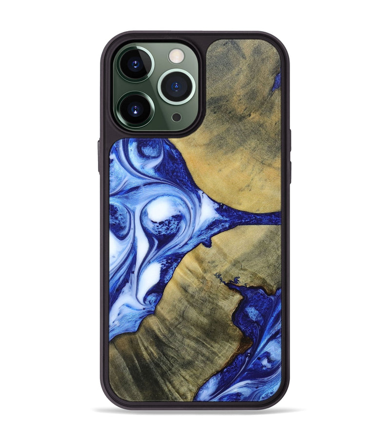 iPhone 13 Pro Max Wood+Resin Phone Case - Dawson (Blue, 693856)